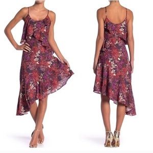 Adeline Rae Francesca Floral Asymmetrical Dress size L